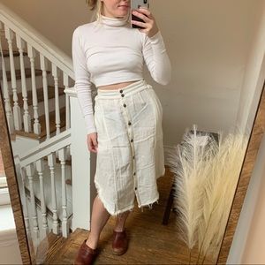 Free People, white midi skirt